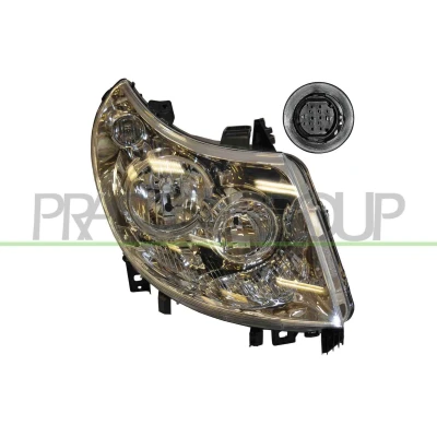 Afbeelding van PRASCO FT9304913 Koplampen rechts H7, H1 Met regelmotor voor LWR FIAT: Ducato III Van, Platform / Chassis, Minibus
