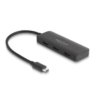 Afbeelding van Delock USB Type C splitter (DP Alt Mode) naar 3 x HDMI MST 4K, Schakeldoos