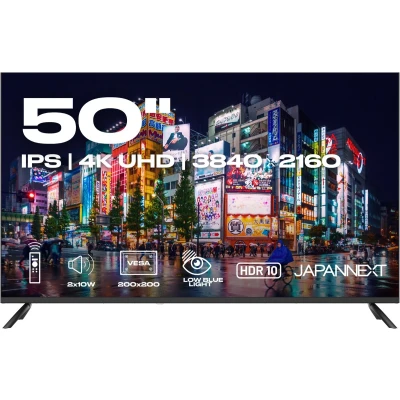 Afbeelding van JAPANNEXT PC monitor groot formaat 50 inch IPS 4K UHD (3840 x 2160) HDR geïntegreerde luidsprekers (8 W 2) (x3) HDMI 2.0 USB A JN i50U