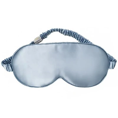 Afbeelding van YUNCHI 100% slaapmasker zijde dames heren comfortabel organisch satijnen slapend oogmasker 19 Momme pure moerbeizijde stof blinddoek voor slapen (babyblauw)