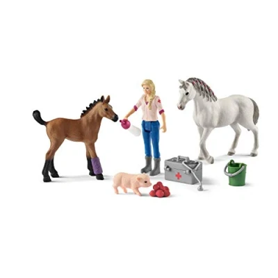 Afbeelding van Schleich 42486 Dierenarts Met Merrie en Veulen Voor Kinderen vanaf 3 jaar 5,5 x 19 11,5 cm Incl. Dierenarts, Merrie, Accessoires