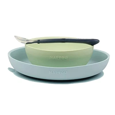 Afbeelding van Nattou Serviesset voor Kinderen Silicone Blauw