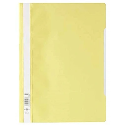 Image de Durable 257304 Chemise à Lamelles Format A4 avec Couverture Transparent Dos Jaune Lot de 50