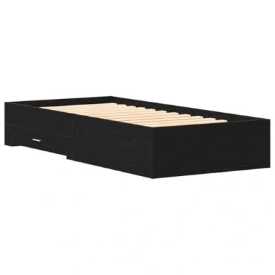 Afbeelding van vidaXL Bedframe Zwart Eiken 90x190 cm Bewerkt Hout