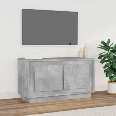 Afbeelding van Tv meubel 80x35x45 cm bewerkt hout betongrijs