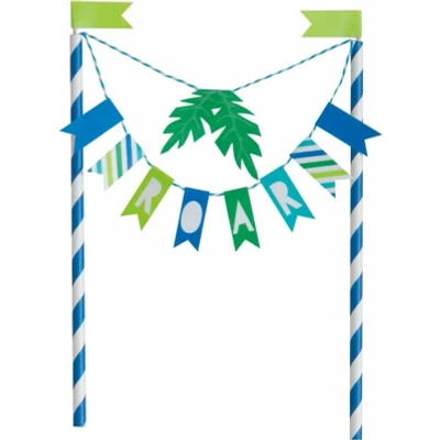 Image de Cake Dinosaure Topper Bleu et Vert 15cm