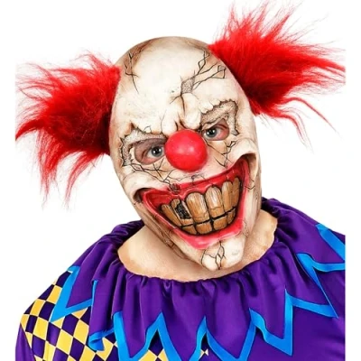 Afbeelding van Halfgezichtmasker Killerclown Met Haar One Size