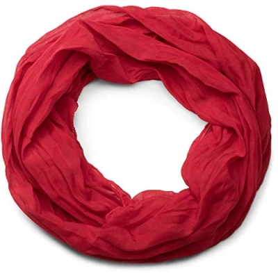 Afbeelding van styleBREAKER Unisex 01016076 Zijdeachtige effen gesp sjaal, Rood