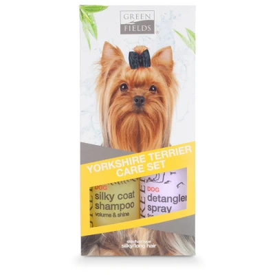 Afbeelding van Greenfields Yorkshire Terrier Care Set Hondenvachtverzorging 2 x 250 mm Geel