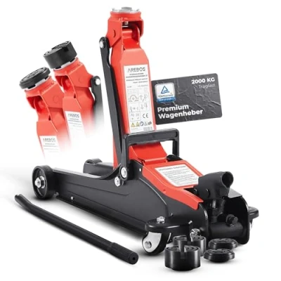 Afbeelding van AREBOS 2t Hydraulische manoeuvreerkrik Autokrik met rubberen pads