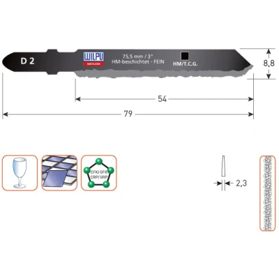 Afbeelding van Decoupeerzaagbladen Bosch T150RIFF Geschikt voor glas en keramische materialen D2 (set van 3)