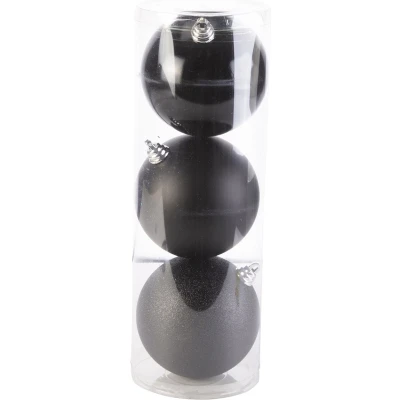 Afbeelding van Cosy @Home Kerstballen Zwart ø 15 cm 3 Stuks