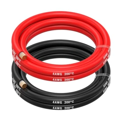 Afbeelding van MMOBIEL Elektrische kabel 4 AWG gauge (21,2 mm²) vertind koperen 2 afzonderlijke draden, rood en zwart, elk 1,5 m voor koelkasten, airconditioners, autobatterijen, lasbatterijen
