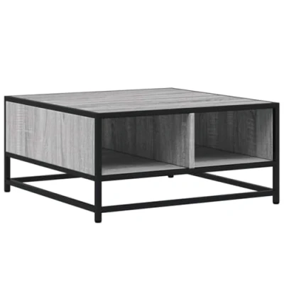 Image de vidaXL Table basse sonoma gris 60,5x60,5x30 cm bois d&#039;ingénierie/métal848767