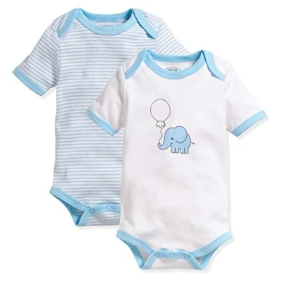 Afbeelding van Schnizler Set van 2 uniseks babyrompers met korte mouwen, 17 blauw, 86 92, 17, blauw
