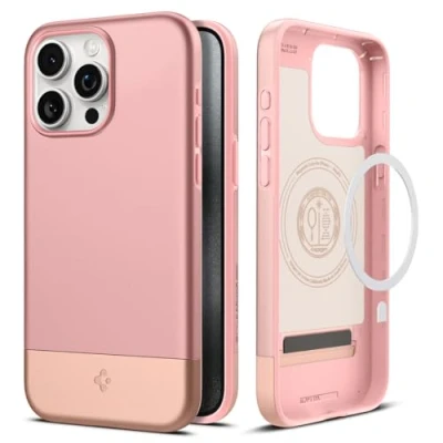 Afbeelding van Spigen Style Armor MagFit Geschikt voor iPhone 15 Pro Max Compatibel met MagSafe Back Cover Roze Goud