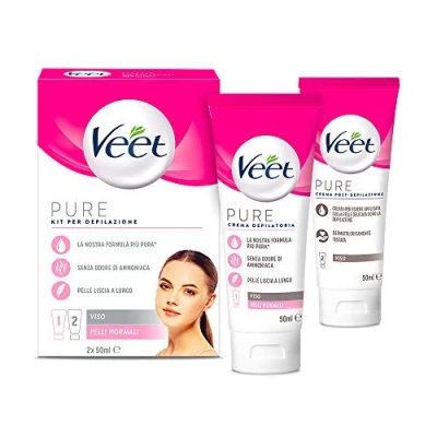 Image de VEET Kit complet Épilation Visage, Crème Épilatoire et Post Épilation, 2x 50 ml