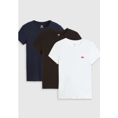 Afbeelding van Levi&#039;s Essential T shirt (3 stuks) Women&#039;s S Veelkleurig / 3 Pack Tee Anthracite Night &amp; White + Peacoat