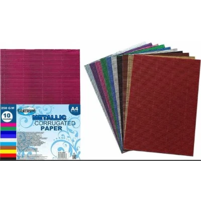 Afbeelding van 10 vel Metallic golfkarton A4 88087