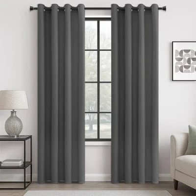 Afbeelding van MRTREES Verduisteringsgordijnen voor kinderen, grijs, antraciet, 140 x 225 cm, modern, thermogordijn, isolatiegordijn, ramen, slaapkamer, gordijn, kledingkast, 2 stuks met ogen