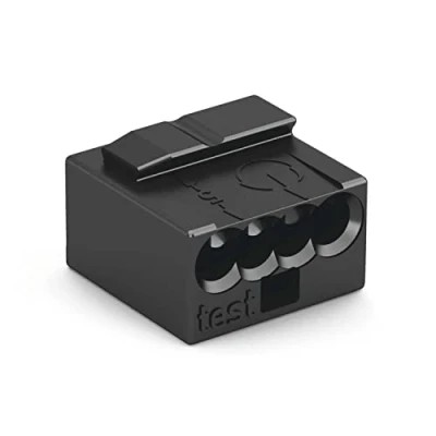 Afbeelding van WAGO® 243 204 4 draads aansluitklemmen, zwart, pak van 100
