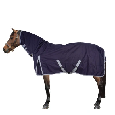 Afbeelding van Premiere Regendeken All Year 600D 0g Fleece met Hals Blauw 115/157