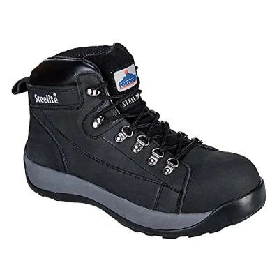 Afbeelding van Portwest Steelite Mid Cut Nubuck Boot Sb veiligheidsschoenen voor heren, Zwart