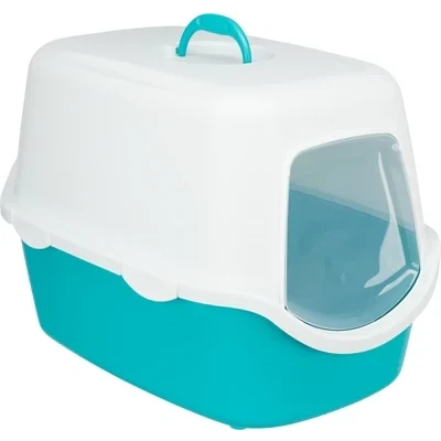 Afbeelding van Trixie Kattenbak Vico Turquoise / Wit 56X40X40 CM