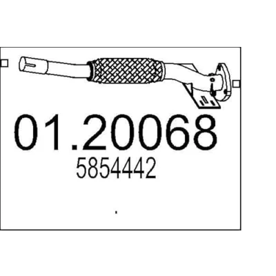 Afbeelding van MTS 01.20068 Uitlaatpijp 650 voor middendemper OPEL: Meriva A, Combo C Tour, Box Body / Estate