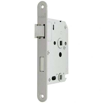 Afbeelding van Mauer 1535 toilet en badkamerslot DR. 1+3 doornmaat 50 PC 63 voorplaat afgerond RVS