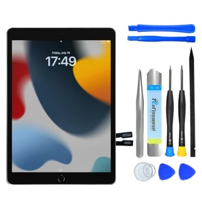 Afbeelding van NB+ iPad 9e generatie 10,2 inch touchscreen digitizer 2021 lijm vooraf geïnstalleerd (model: A2602 A2603 A2604 A260 (zwart)