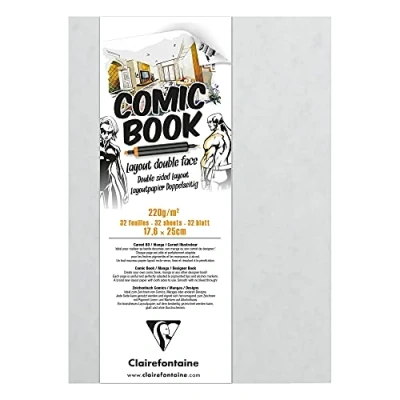Afbeelding van Clairefontaine Comic Book Formaat 17,6 x 25cm Dik, super glad papier