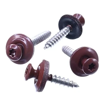 Afbeelding van SECCARO Lot de 75 vis étanches 4,5 x 60 mm, RAL 3009 rouge oxyde, acier inoxydable A2, rondelle d&#039;étanchéité EPDM 15 TX/six pans creux