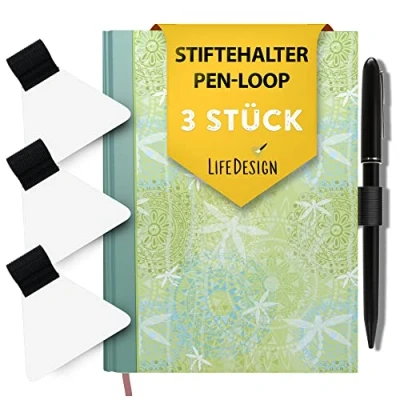 Afbeelding van LifeDesign Set van 3 pennenhouders, penlus, penhouder, pennenhouder, notitieboekstickers, kalender, klemhouder, zwart, transparante zelfklevende pad