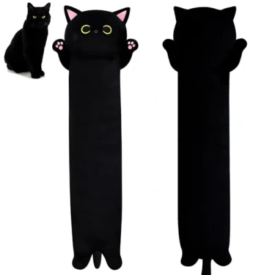 Afbeelding van MUFEIRUO Kattenkussen, pluche lichaamskussen, 80 cm lang, kussen, Kawaii bankkussen, cadeau voor vrienden en kinderen