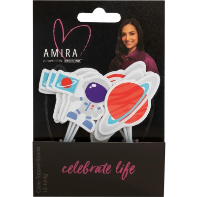 Afbeelding van Cake &amp; Cupcake Toppers Space 12 stuks