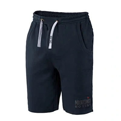 Afbeelding van Mount Swiss Sportshorts voor heren, 100% katoen, grote maten tot 8XL, Donkerblauw