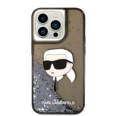 Afbeelding van Karl Lagerfeld KLHCP14LLNKHCK iPhone 14 Pro 6.1 zwart/zwart hardcase Glitter Head