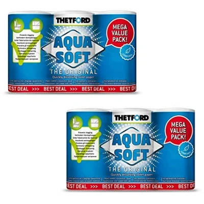 Afbeelding van Thetford Aqua Soft 12 rollen chemisch toiletpapier voor caravans en campers