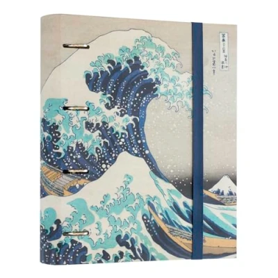 Afbeelding van Kokonote Ordner A4 met 4 ringen Kanagawa Golf Harde map ringen, formaat 27 x 32 cm Schoolbenodigdheden, organizer, kantoorbenodigdheden