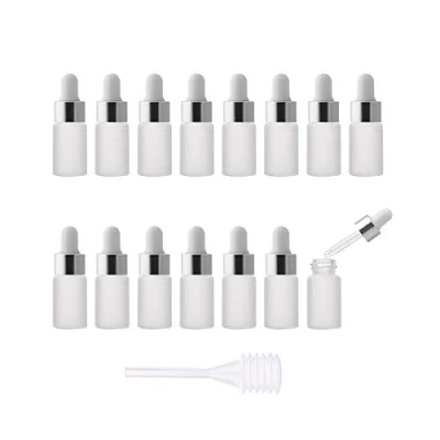 Afbeelding van Enslz 15 stuks 3 ml mini vacuüm frosted etherische olie glas druppel herbruikbare flessen neusolie druppelaar oplaadbare fles met metalen schroeven mond deksel en rubber