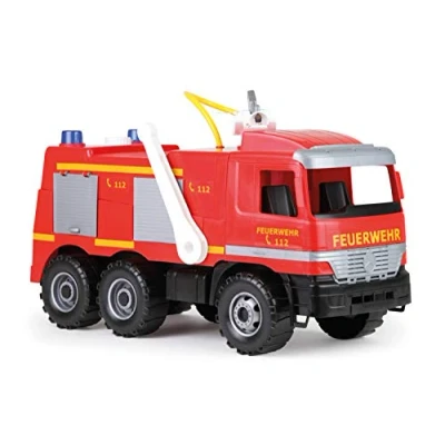 Afbeelding van Lena 02058 Enorme brandweerwagen &quot;GIGA TRUCKS&quot; Mercedes Benz Actros ca. 65 cm met 3 assen, 1,5 l tank en waterslang tot 8 meter, voor kinderen vanaf jaar