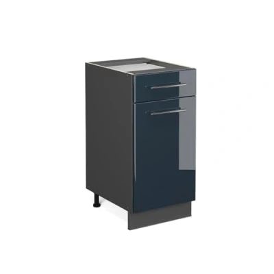 Afbeelding van Vicco Keukenonderkast Fame Line, Donkerblauw hoogglans/Antraciet, 40 cm zonder werkblad