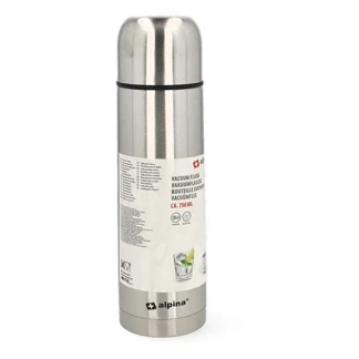 Afbeelding van Thermosfles Alpina 750 ml (Dubbelwandig, Inclusief beker, RVS)