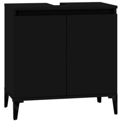 Image de vidaXL Meuble d&#039;évier noir 58x33x60 cm bois d&#039;ingénierie821261