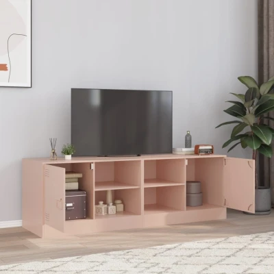 Afbeelding van Tv meubelen 2 st 67x39x44 cm staal roze