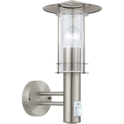 Afbeelding van EGLO Lisio Buitenverlichting Wandlamp Met Sensor 1 Lichts RVS Helder