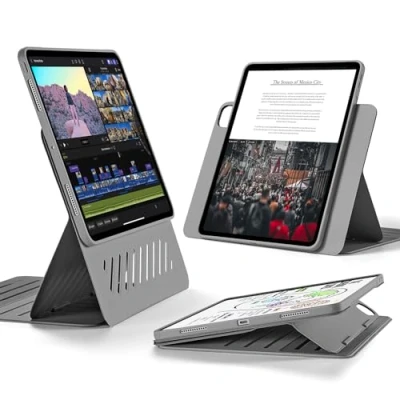 Afbeelding van ESR Draaibare hoes met afneembare magnetische hoes, verstelbare standaard in portret /landschapsmodus verhoogd schermweergave, 9 staande hoeken, shift serie voor iPad Pro 13 inch (2024, 7e