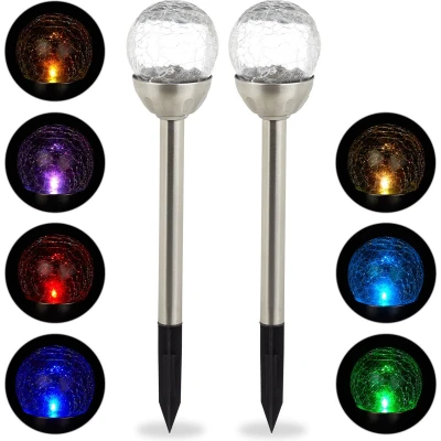 Afbeelding van Relaxdays LED lichtbollen solar tuinverlichting tuinlampen buitenlampen 2x