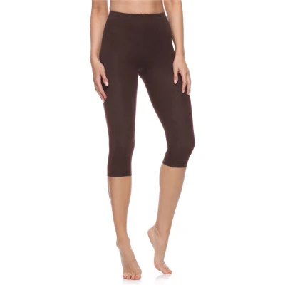 Afbeelding van Merry Style MS MS10 199 LE Dames Capri Leggings Sport Vrijetijdsbroek 3/4 Lengte Katoen Sporbroek Yogabroek Bruin 3XL